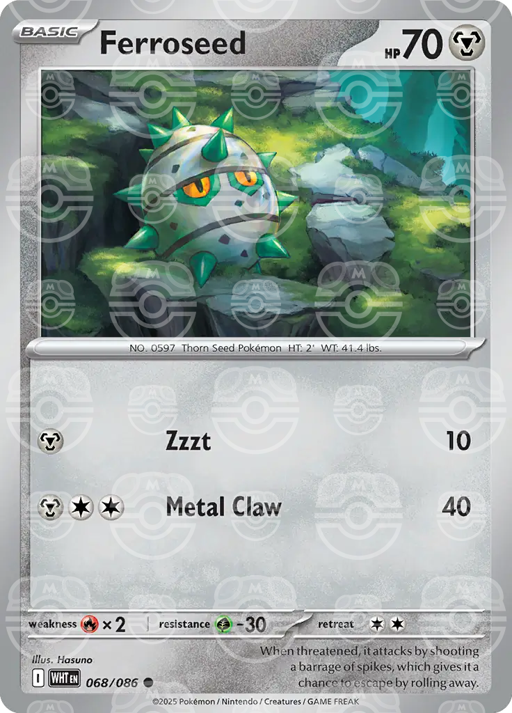 Ferroseed 068/086 (SV: White Flare)  - Master Ball Holofoil | Good Games Cannington