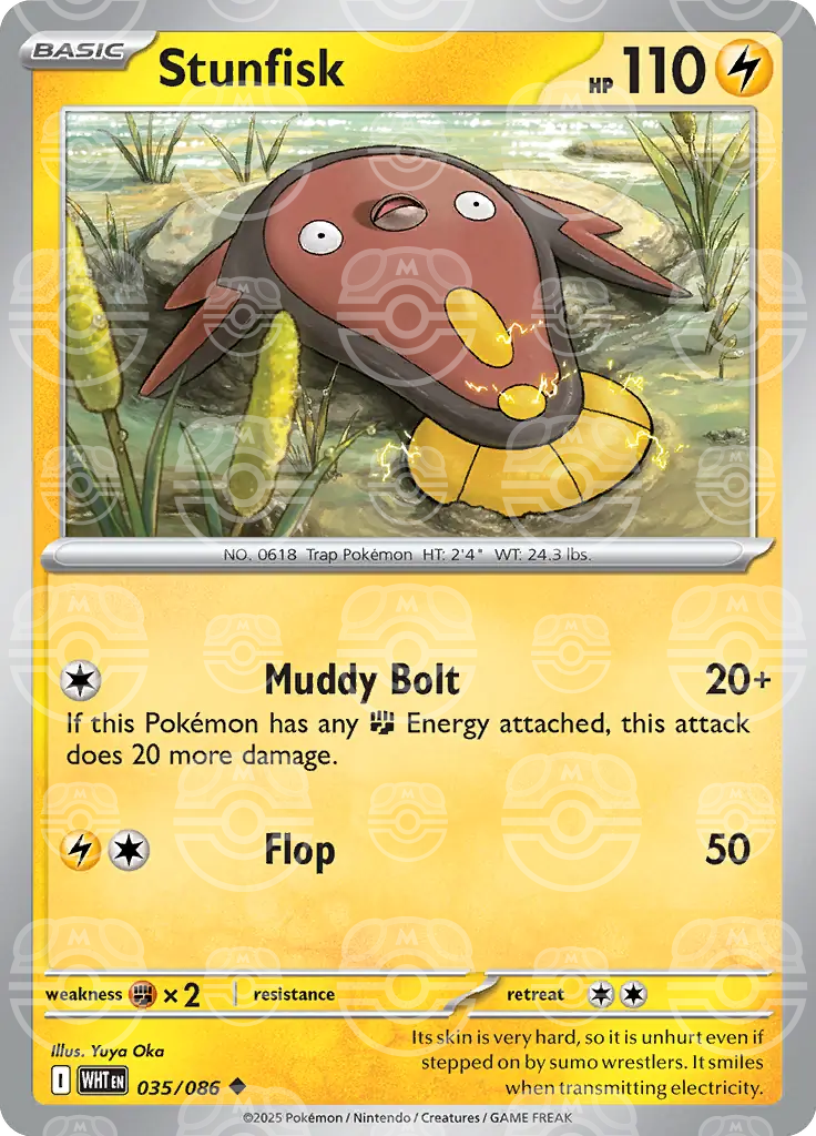 Stunfisk 035/086 (SV: White Flare)  - Master Ball Holofoil | Good Games Cannington