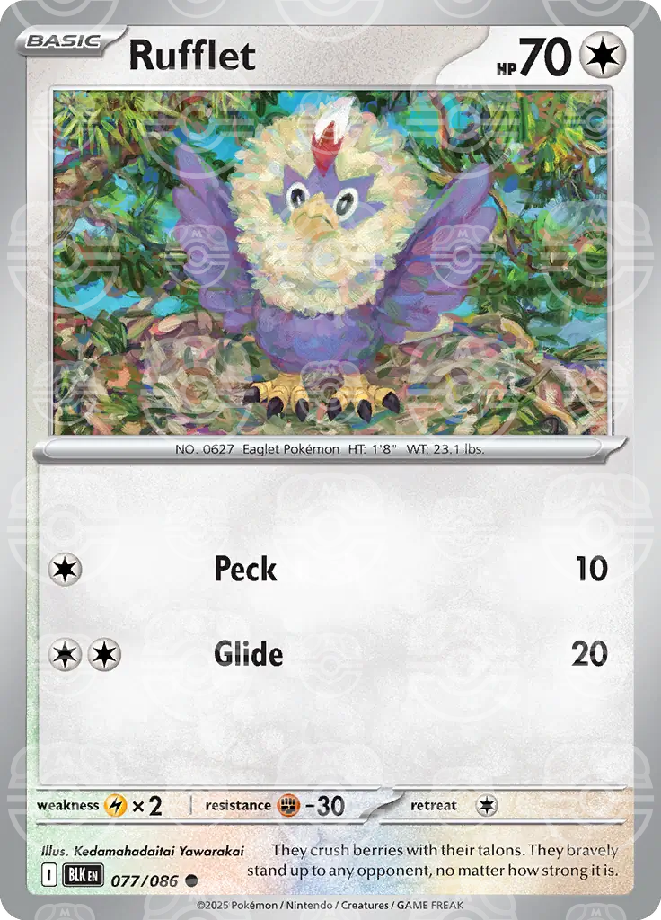 Rufflet 077/086 (SV: Black Bolt)  - Master Ball Holofoil | Good Games Cannington