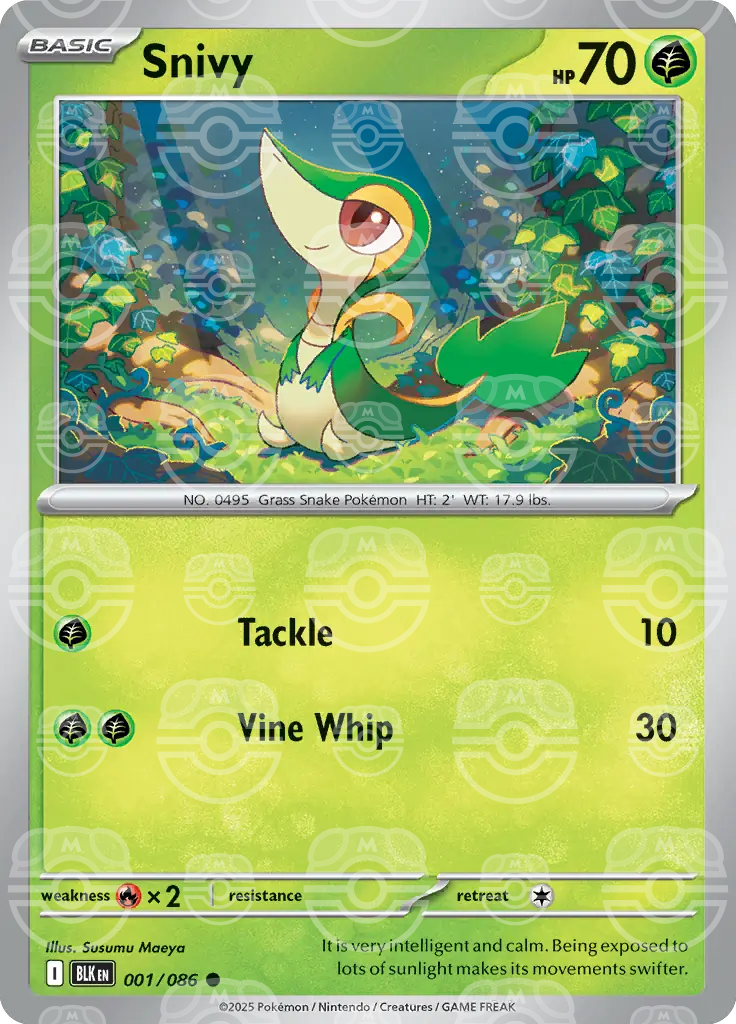 Snivy 001/086 (SV: Black Bolt)  - Master Ball Holofoil | Good Games Cannington