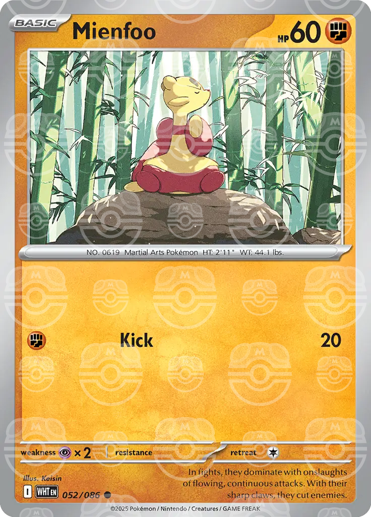 Mienfoo 052/086 (SV: White Flare)  - Master Ball Holofoil | Good Games Cannington