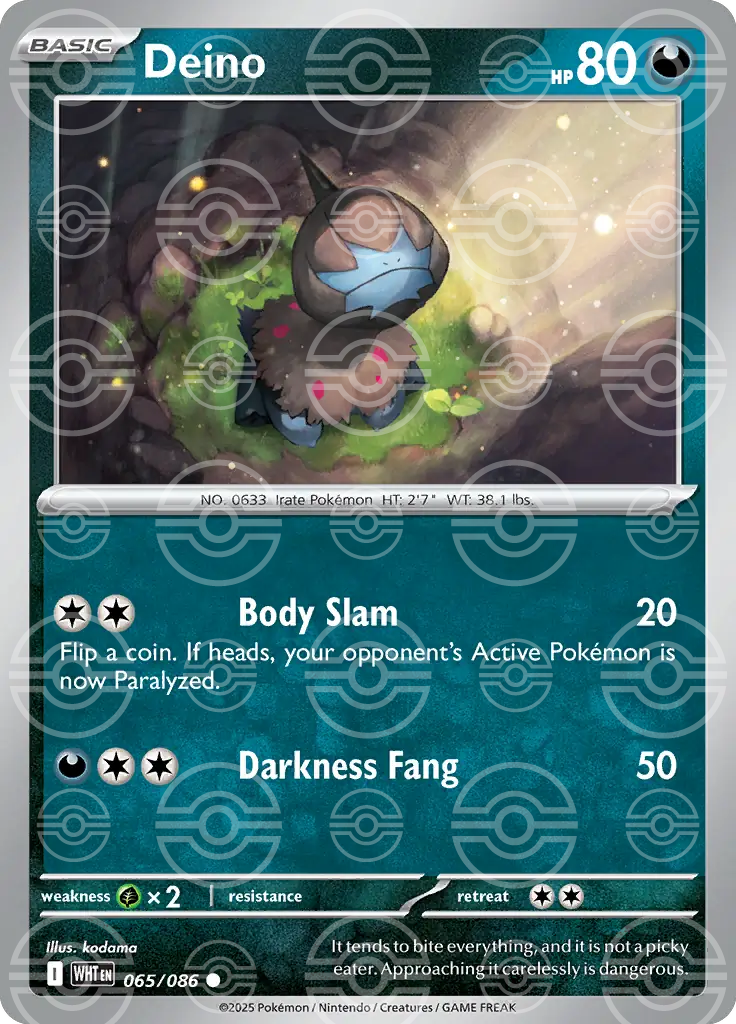 Deino 065/086 (SV: White Flare)  - Poke Ball Holofoil | Good Games Cannington