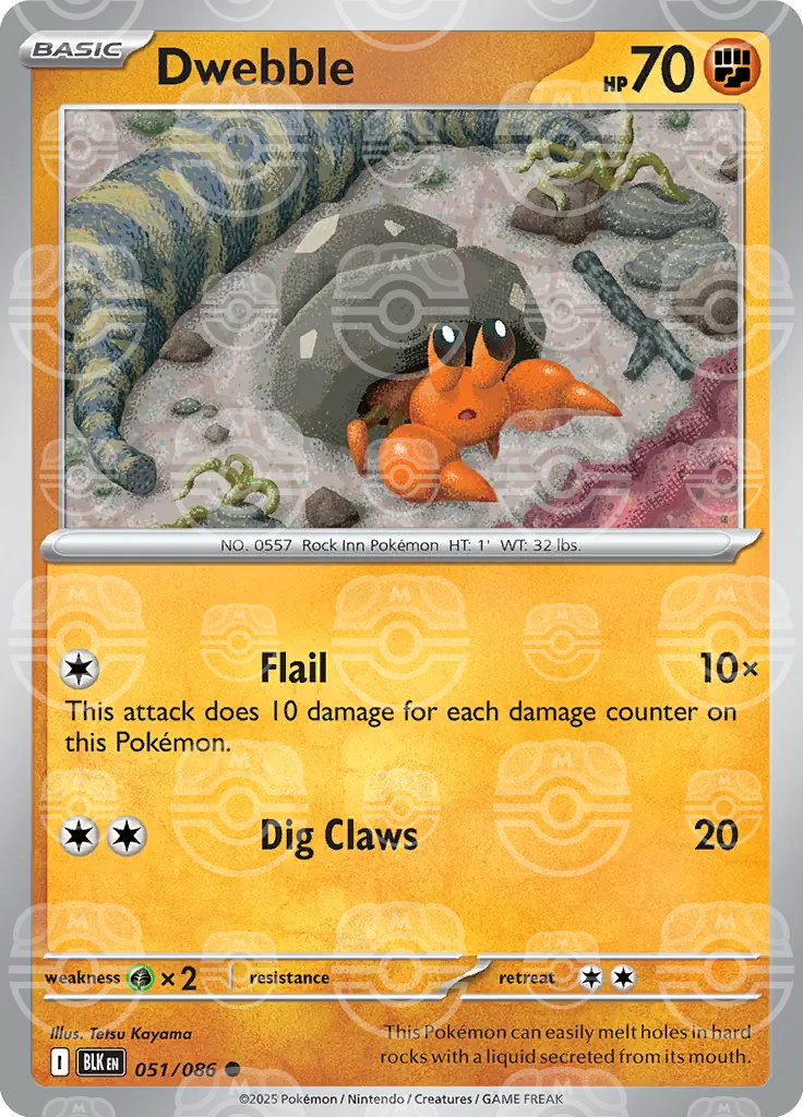 Dwebble 051/086 (SV: Black Bolt)  - Master Ball Holofoil | Good Games Cannington