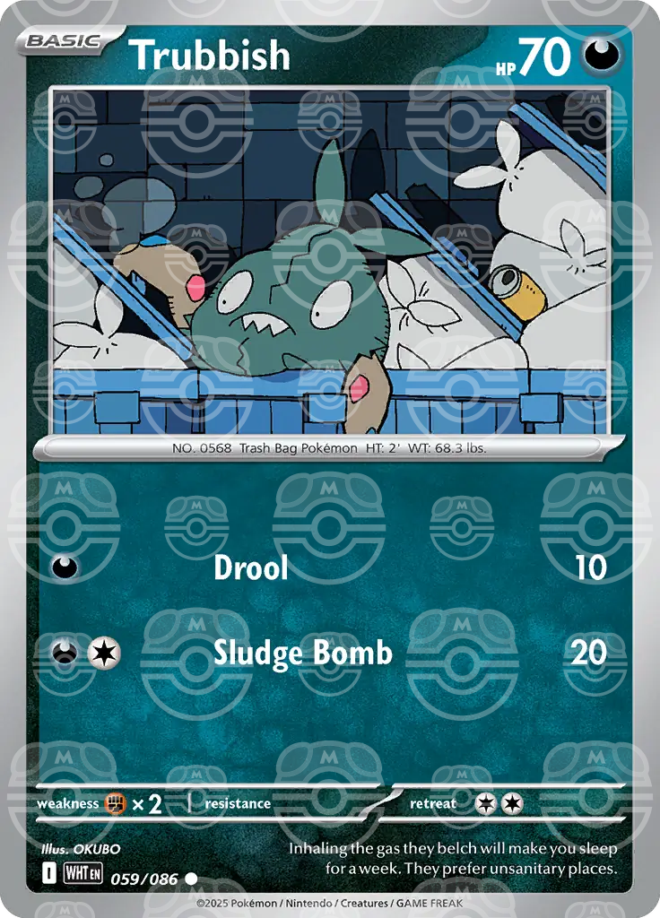 Trubbish 059/086 (SV: White Flare)  - Master Ball Holofoil | Good Games Cannington