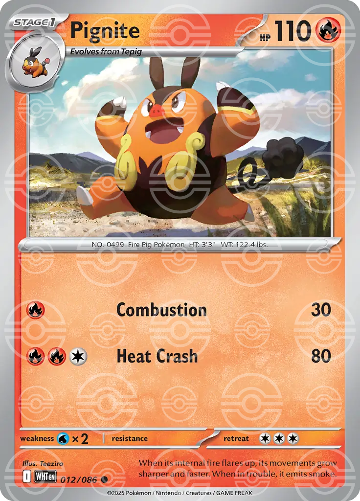 Pignite 012/086 (SV: White Flare)  - Poke Ball Holofoil | Good Games Cannington