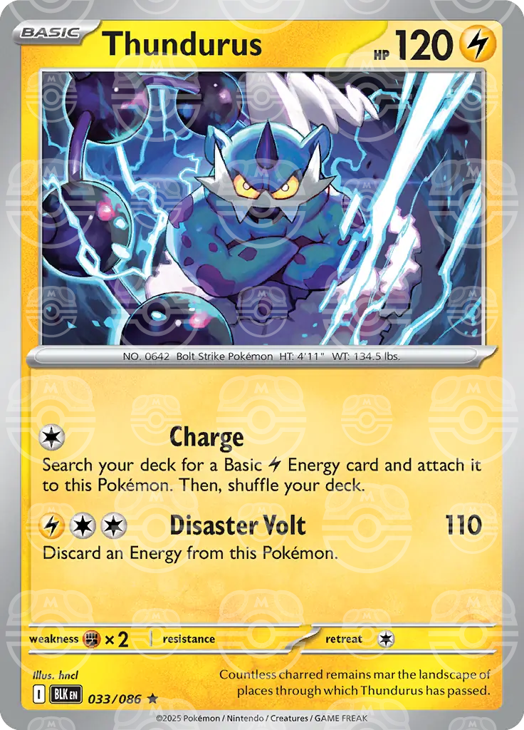 Thundurus 033/086 (SV: Black Bolt)  - Master Ball Holofoil | Good Games Cannington