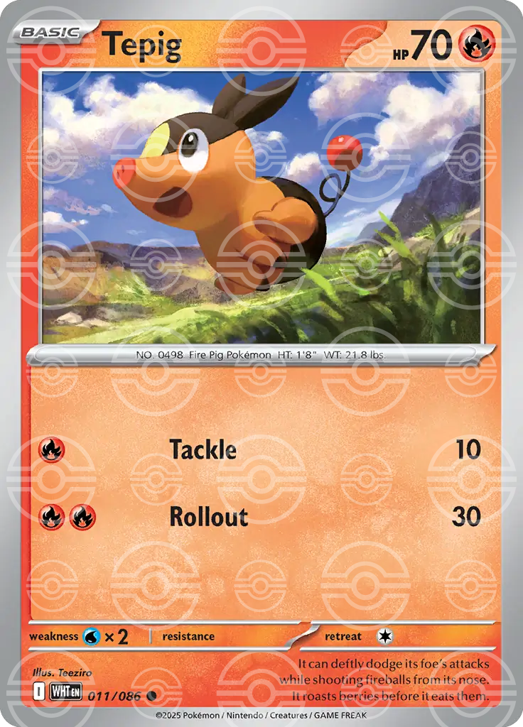 Tepig 011/086 (SV: White Flare)  - Poke Ball Holofoil | Good Games Cannington