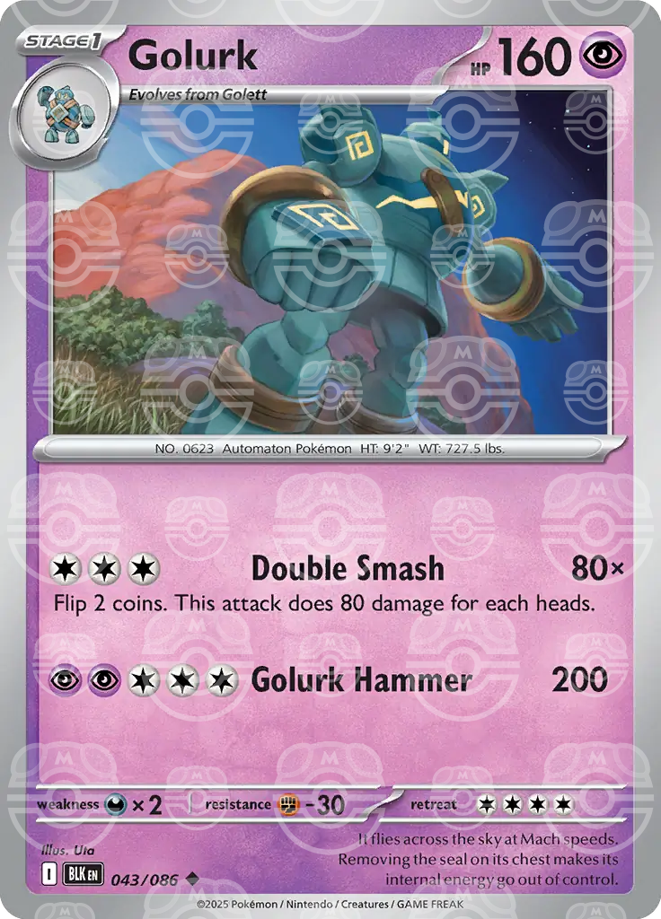 Golurk 043/086 (SV: Black Bolt)  - Master Ball Holofoil | Good Games Cannington