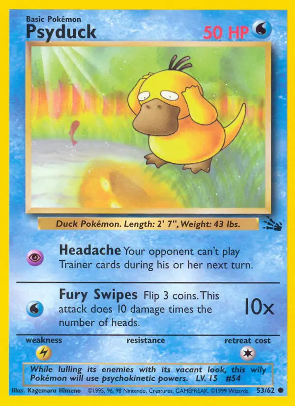 Psyduck 53/62 (Fossil)  - Unlimited | Good Games Cannington