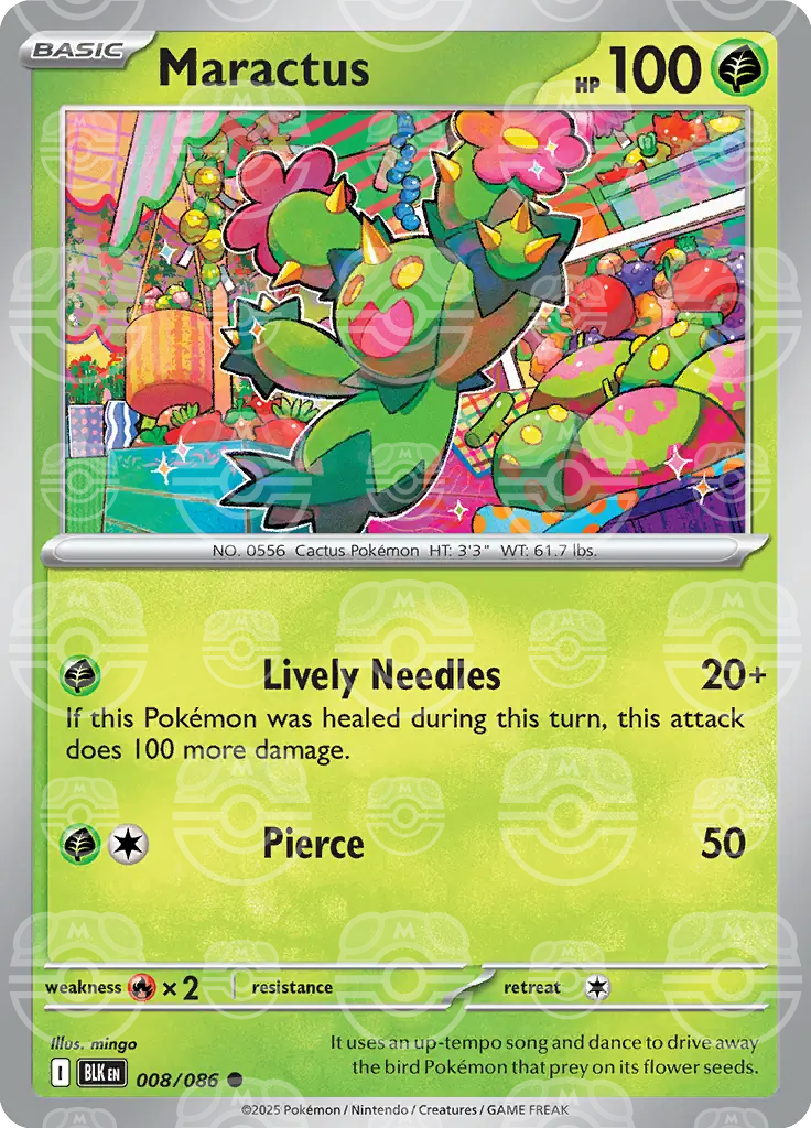 Maractus 008/086 (SV: Black Bolt)  - Master Ball Holofoil | Good Games Cannington