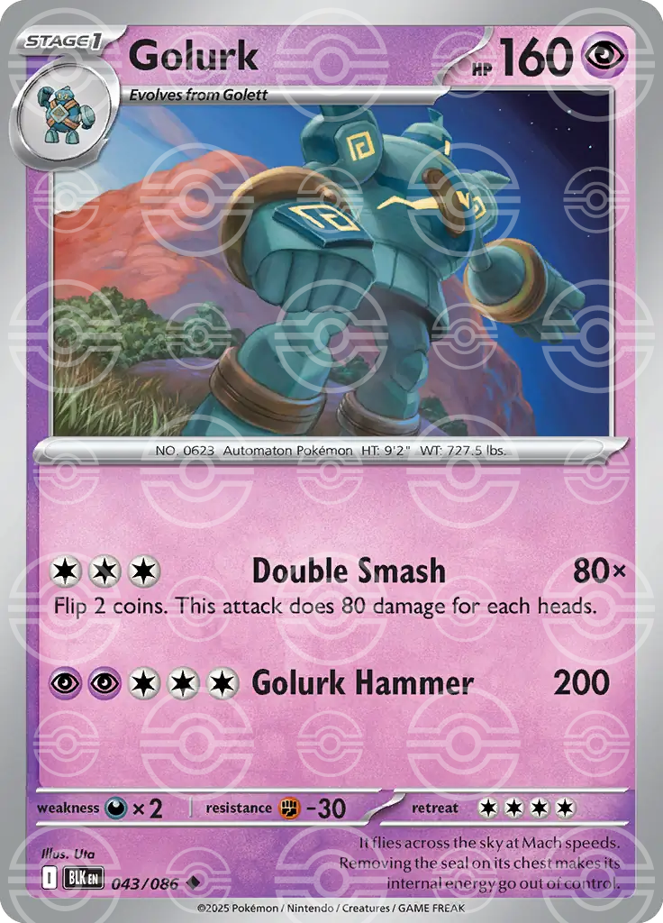 Golurk 043/086 (SV: Black Bolt)  - Poke Ball Holofoil | Good Games Cannington