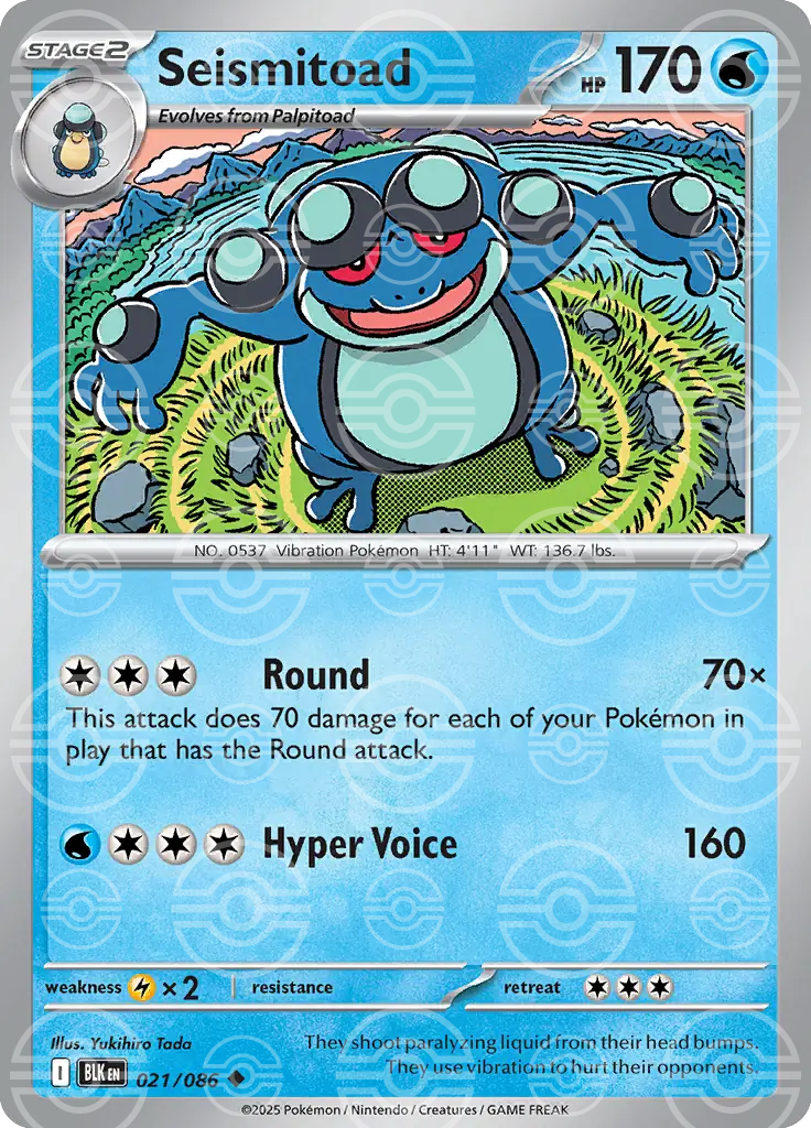 Seismitoad 021/086 (SV: Black Bolt)  - Poke Ball Holofoil | Good Games Cannington
