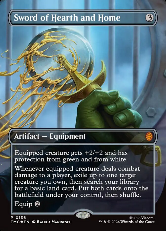 Sword of Hearth and Home Borderless 136 (Commander: Teenage Mutant Ninja Turtles)  - Foil | Good Games Cannington