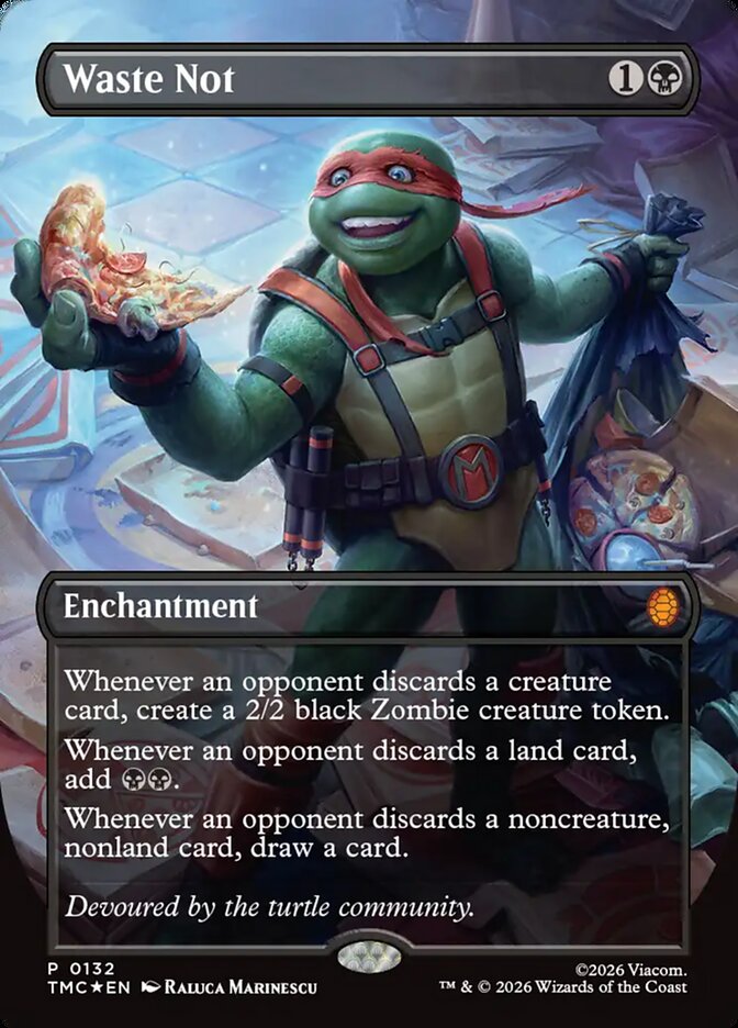 Waste Not Borderless 132 (Commander: Teenage Mutant Ninja Turtles)  - Foil | Good Games Cannington