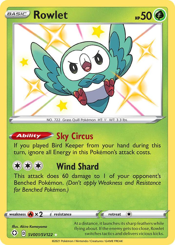 Rowlet SV001/SV122 (Shining Fates: Shiny Vault)  - Holofoil | Good Games Cannington