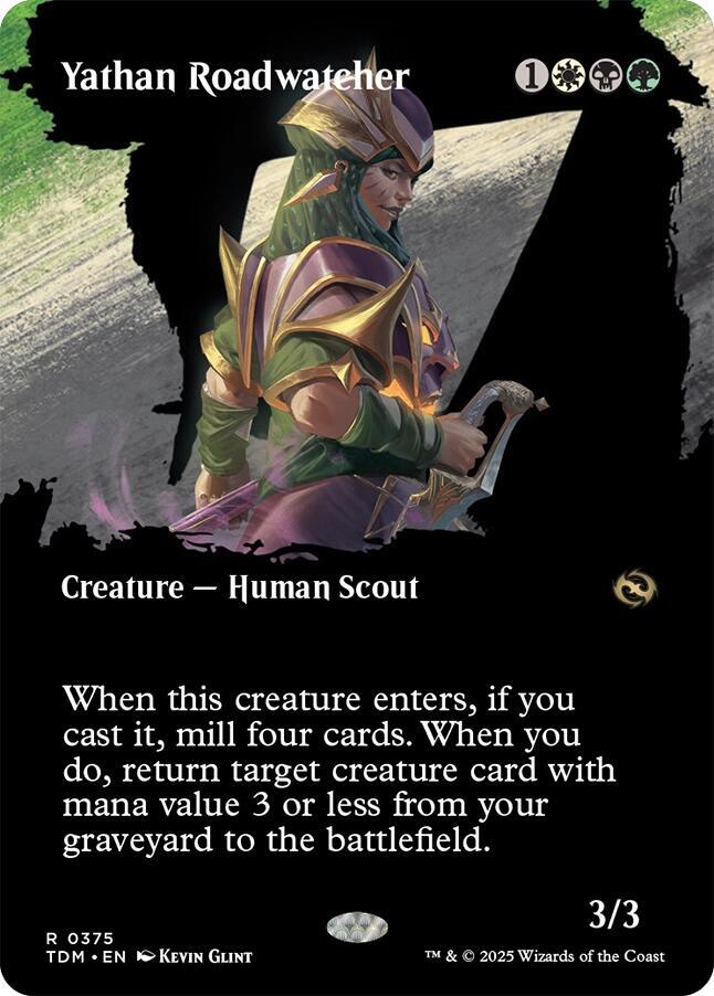 Yathan Roadwatcher Borderless 375 (Tarkir: Dragonstorm)  - Foil | Good Games Cannington