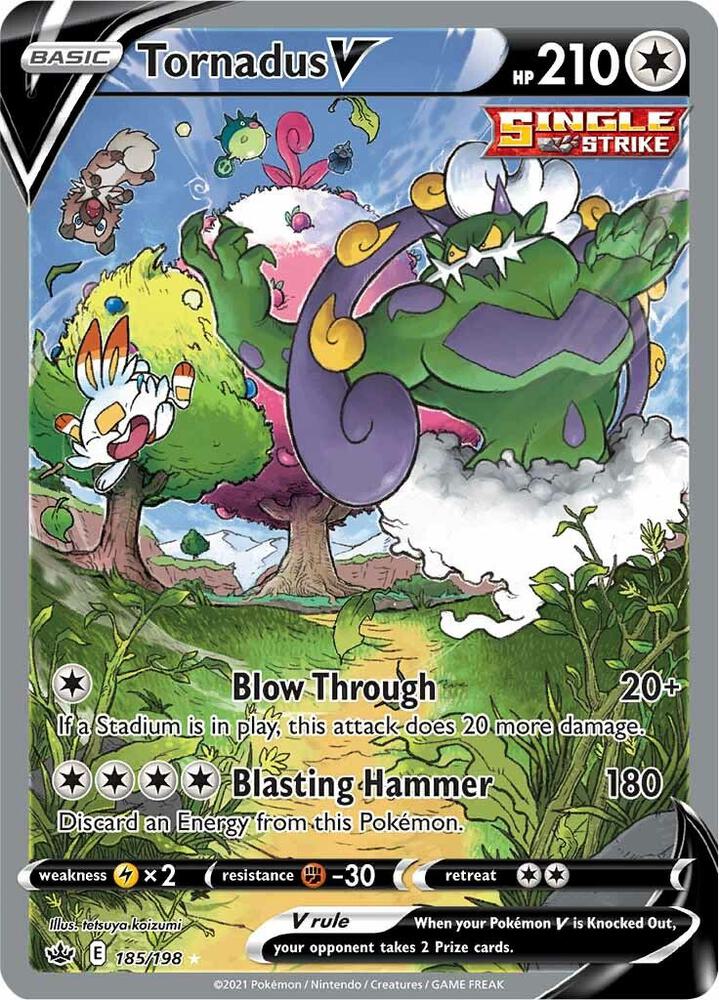 Tornadus V Alternate Full Art 185/198 (SWSH06: Chilling Reign)  - Holofoil | Good Games Cannington