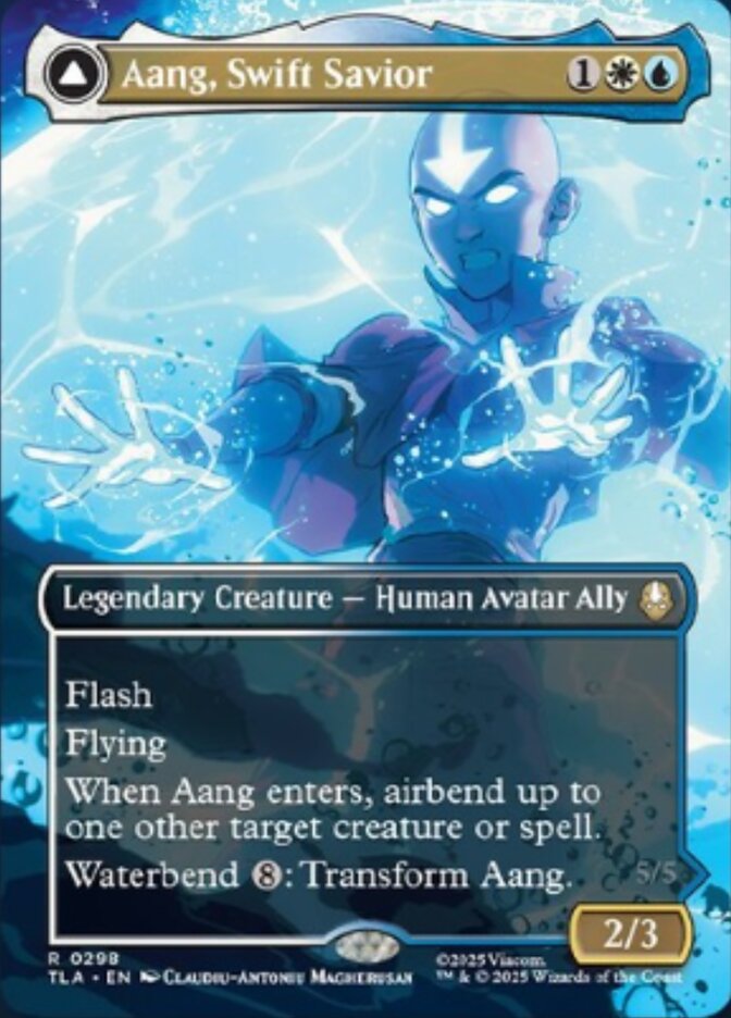 Aang, Swift Savior // Aang and La, Ocean's Fury 298 (Avatar: The Last Airbender)  - Borderless Foil | Good Games Cannington
