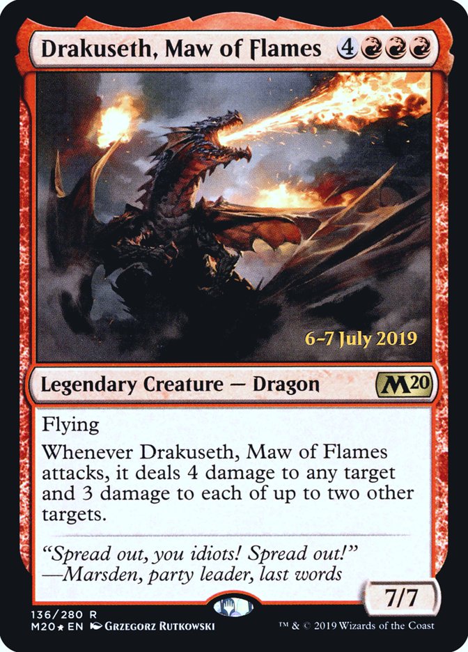 Drakuseth, Maw of Flames [Core Set 2020 Prerelease Promos] | Good Games Cannington