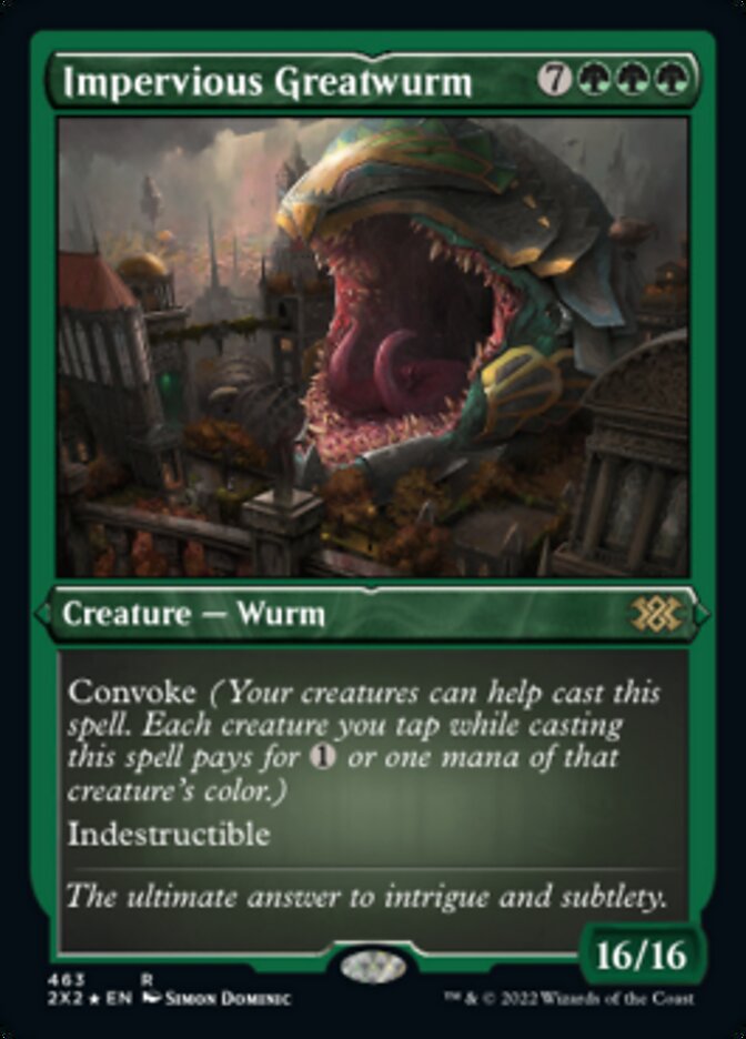 Impervious Greatwurm (Foil Etched) [Double Masters 2022] | Good Games Cannington