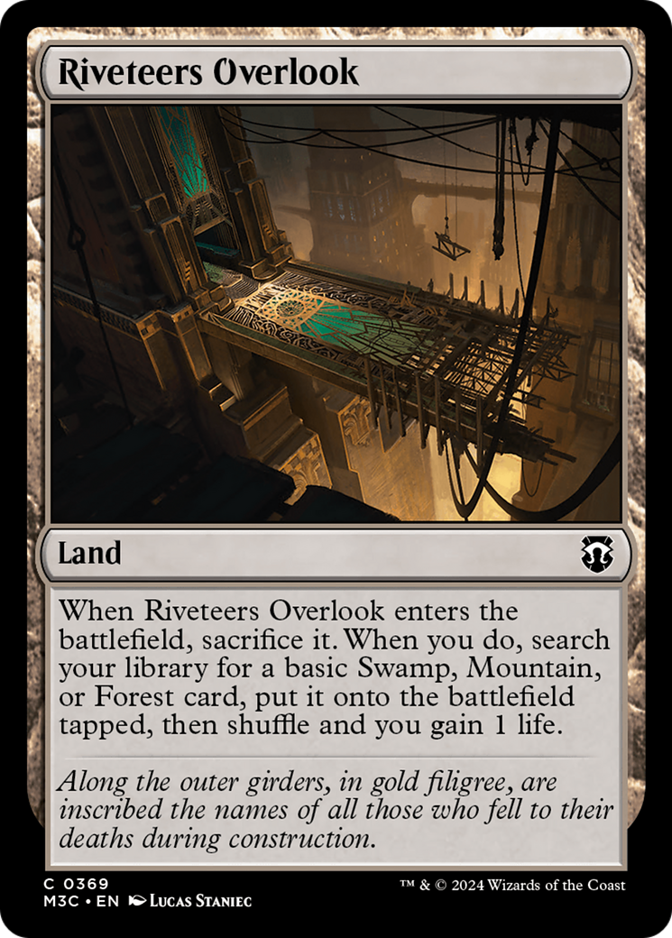 Riveteers Overlook (Ripple Foil) [Modern Horizons 3 Commander] | Good Games Cannington