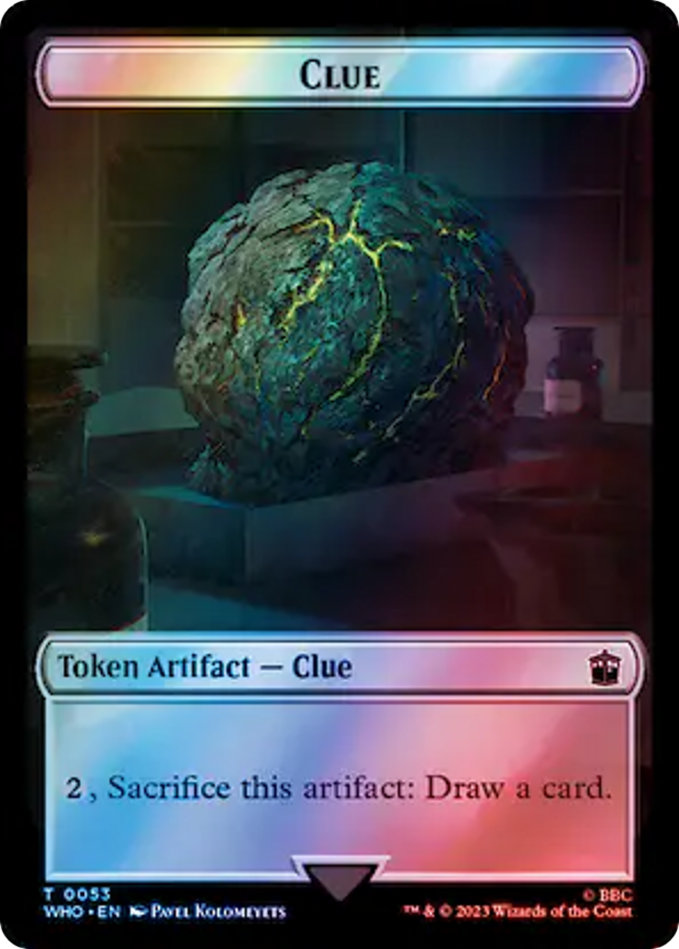 Horse // Clue (0053) Double-Sided Token (Surge Foil) [Doctor Who Tokens] | Good Games Cannington