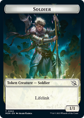 Soldier // Teferi Akosa of Zhalfir Emblem Double-Sided Token [March of the Machine Tokens] | Good Games Cannington
