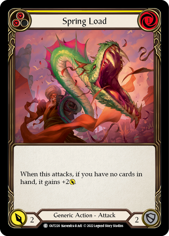 Spring Load (Yellow) [OUT220] (Outsiders)  Rainbow Foil | Good Games Cannington