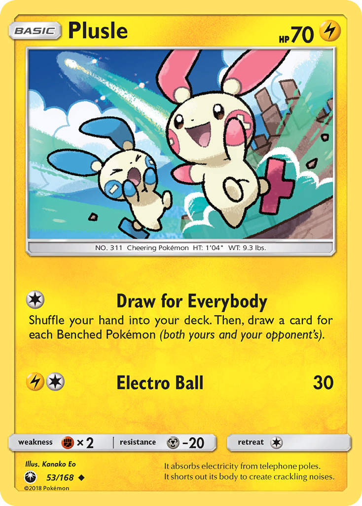 Plusle (53/168) [Sun & Moon: Celestial Storm] | Good Games Cannington