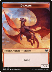 Elf Warrior // Dragon Double-Sided Token [Kaldheim Tokens] | Good Games Cannington