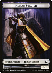 Golem // Human Soldier Double-Sided Token [Double Masters Tokens] | Good Games Cannington
