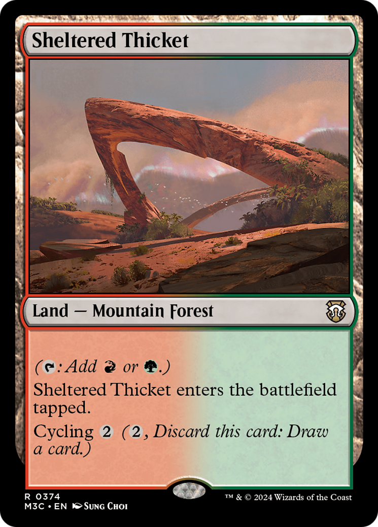 Sheltered Thicket (Ripple Foil) [Modern Horizons 3 Commander] | Good Games Cannington
