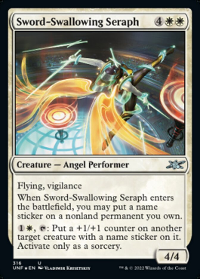 Sword-Swallowing Seraph (Galaxy Foil) [Unfinity] | Good Games Cannington