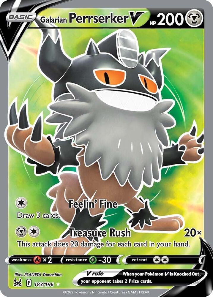 Galarian Perrserker V Full Art 183/196 (SWSH11: Lost Origin)  - Holofoil | Good Games Cannington