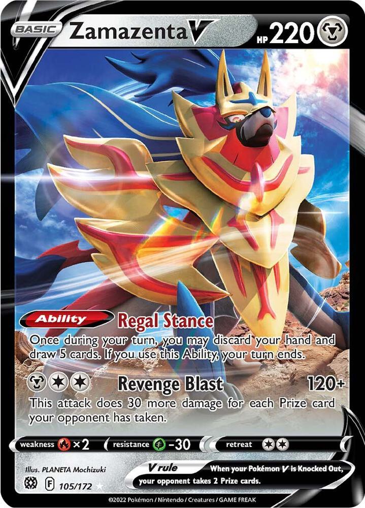 Zamazenta V (SWSH09: Brilliant Stars)  - Holofoil | Good Games Cannington