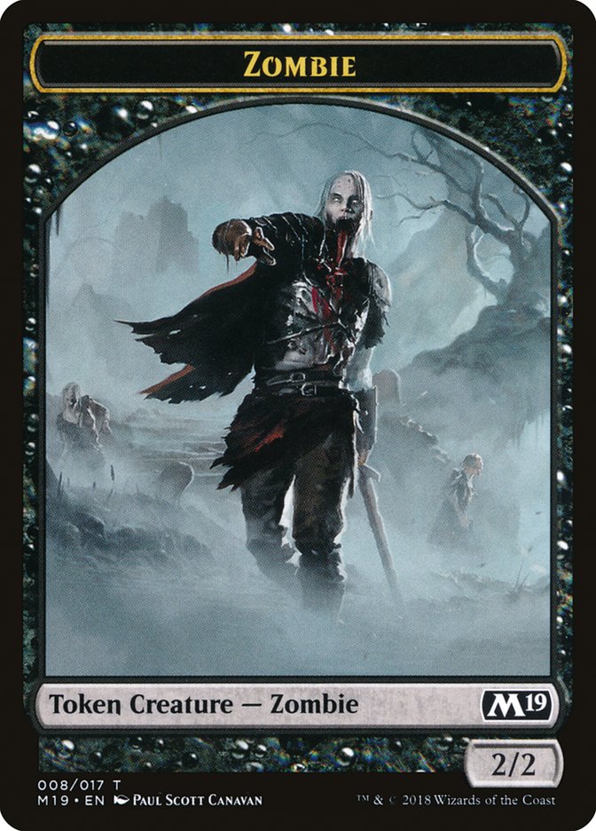 Knight // Zombie Double-Sided Token (Game Night) [Core Set 2019 Tokens] | Good Games Cannington
