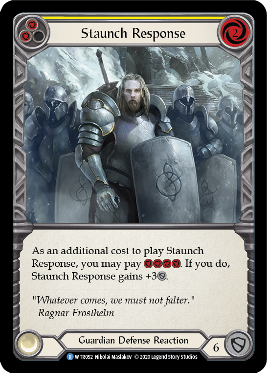 Staunch Response (Yellow) [U-WTR052] (Welcome to Rathe Unlimited)  Unlimited Rainbow Foil | Good Games Cannington