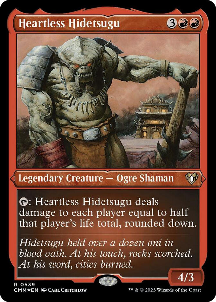 Heartless Hidetsugu (Foil Etched) [Commander Masters] | Good Games Cannington