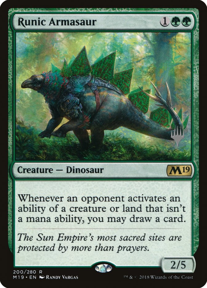 Runic Armasaur (Promo Pack) [Core Set 2019 Promos] | Good Games Cannington