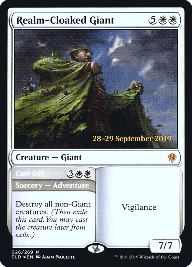 Realm-Cloaked Giant // Cast Off [Throne of Eldraine Prerelease Promos] | Good Games Cannington
