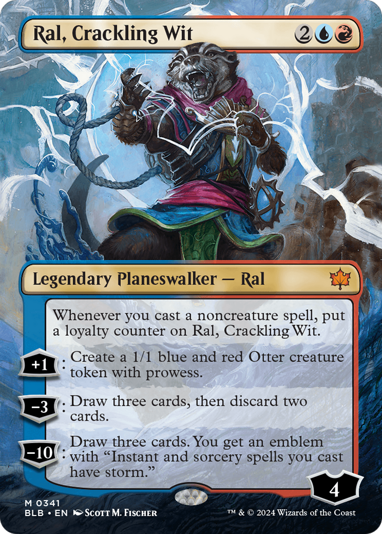 Ral, Crackling Wit (Borderless) [Bloomburrow] | Good Games Cannington