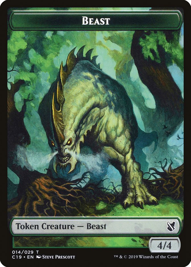 Beast (014) // Wurm Double-Sided Token [Commander 2019 Tokens] | Good Games Cannington