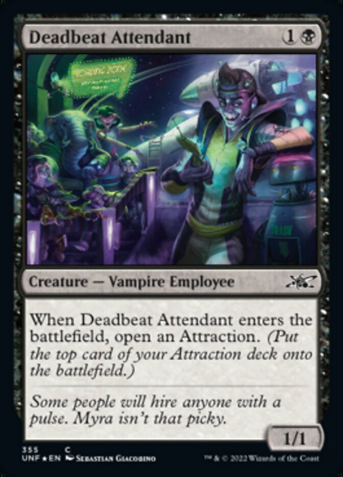 Deadbeat Attendant (Galaxy Foil) [Unfinity] | Good Games Cannington