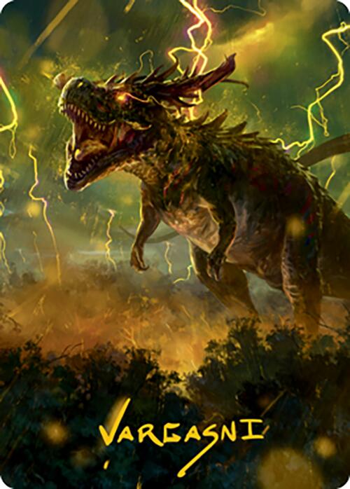 Thrasta, Tempest's Roar Art Card (42) (Gold-Stamped Signature) [Modern Horizons 2 Art Series] | Good Games Cannington