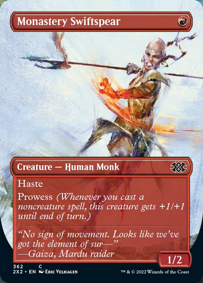 Monastery Swiftspear (Borderless Alternate Art) [Double Masters 2022] | Good Games Cannington