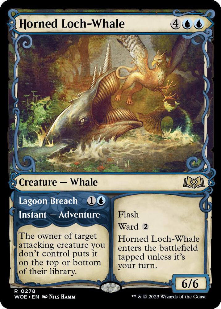Horned Loch-Whale // Lagoon Breach 278 (Wilds of Eldraine)  - Showcase | Good Games Cannington