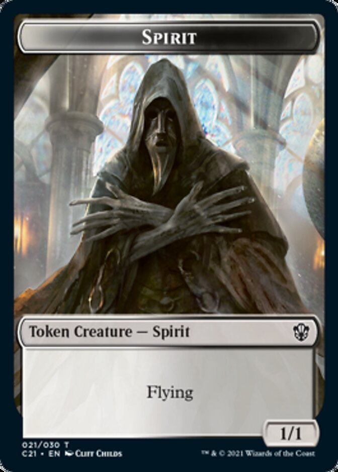 Zombie // Spirit Double-Sided Token [Commander 2021 Tokens] | Good Games Cannington