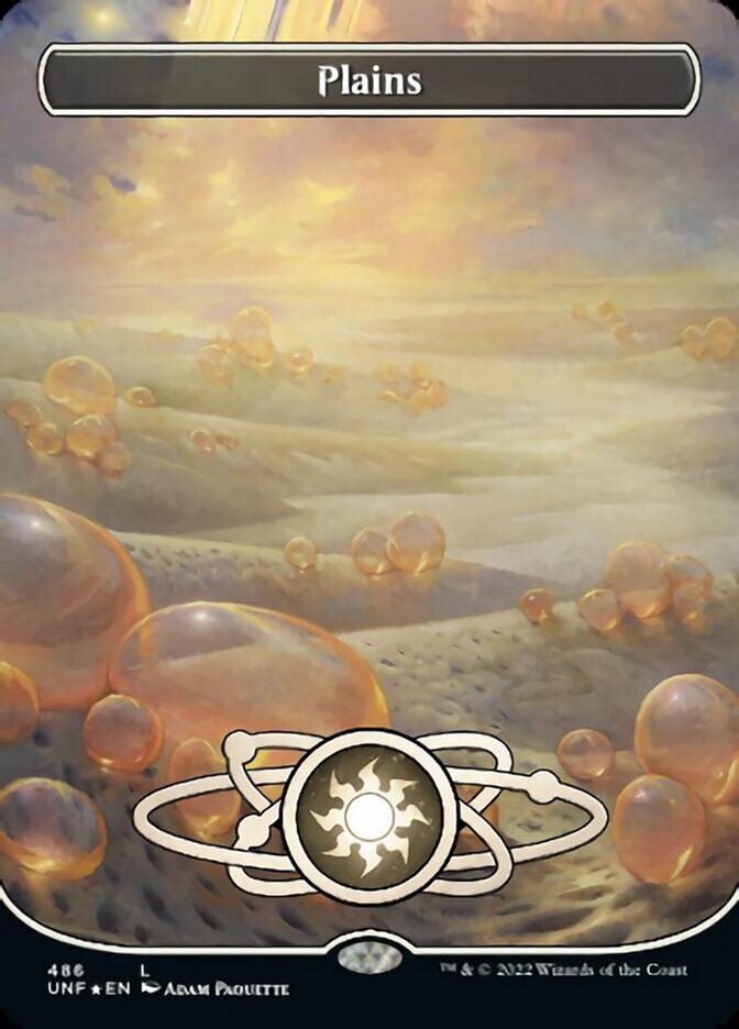 Plains (486) (Planetary Space-ic Land) (Galaxy Foil) [Unfinity] | Good Games Cannington