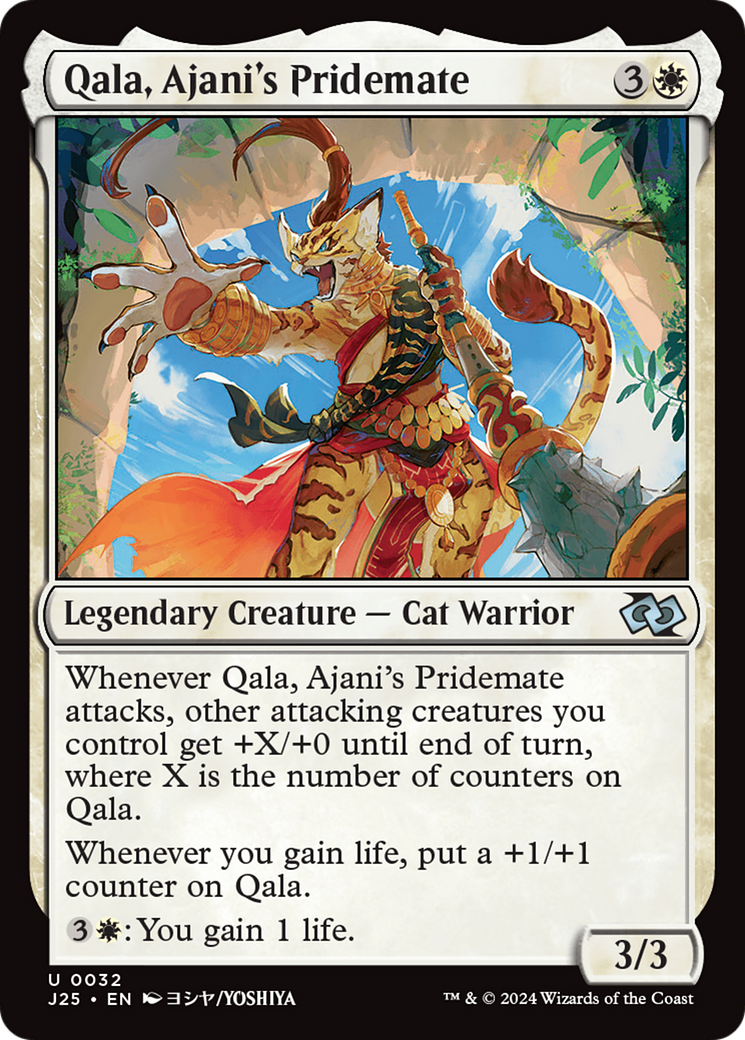 Qala, Ajani's Pridemate (Anime) [Foundations Jumpstart] | Good Games Cannington