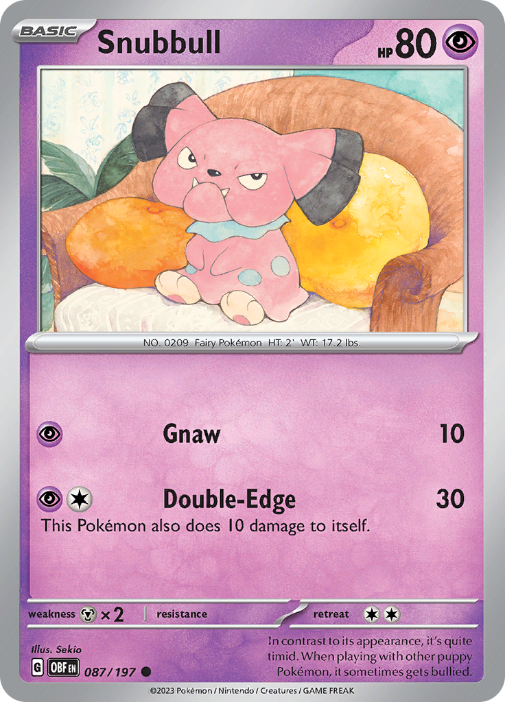 Snubbull (087/197) [Scarlet & Violet: Obsidian Flames] | Good Games Cannington